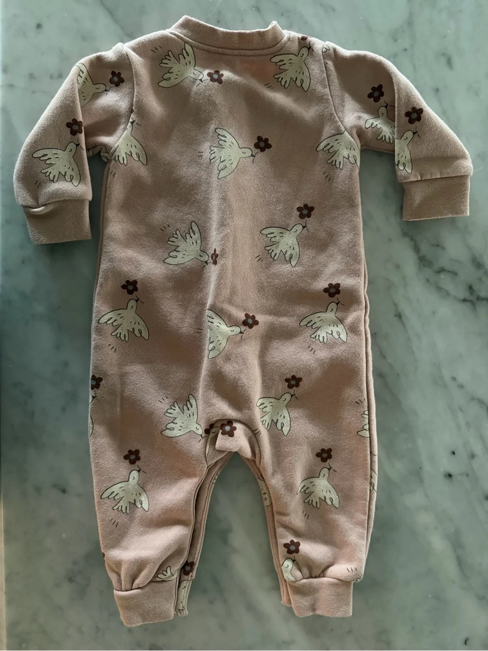 Rylee + Cru Soft Pink Dove Print One-Piece